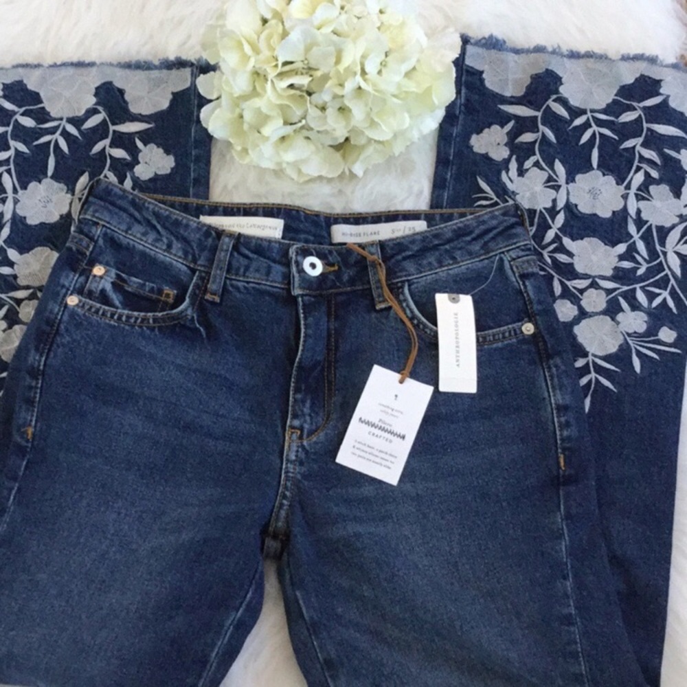 Anthro Pilcro floral flared crop—25 NWT - Picture 7 of 7